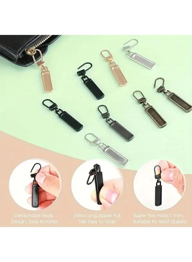 5 Pcs Random Color Detachable Metal Zipper Pull Kit For Luggage Bags Coats - Image 1